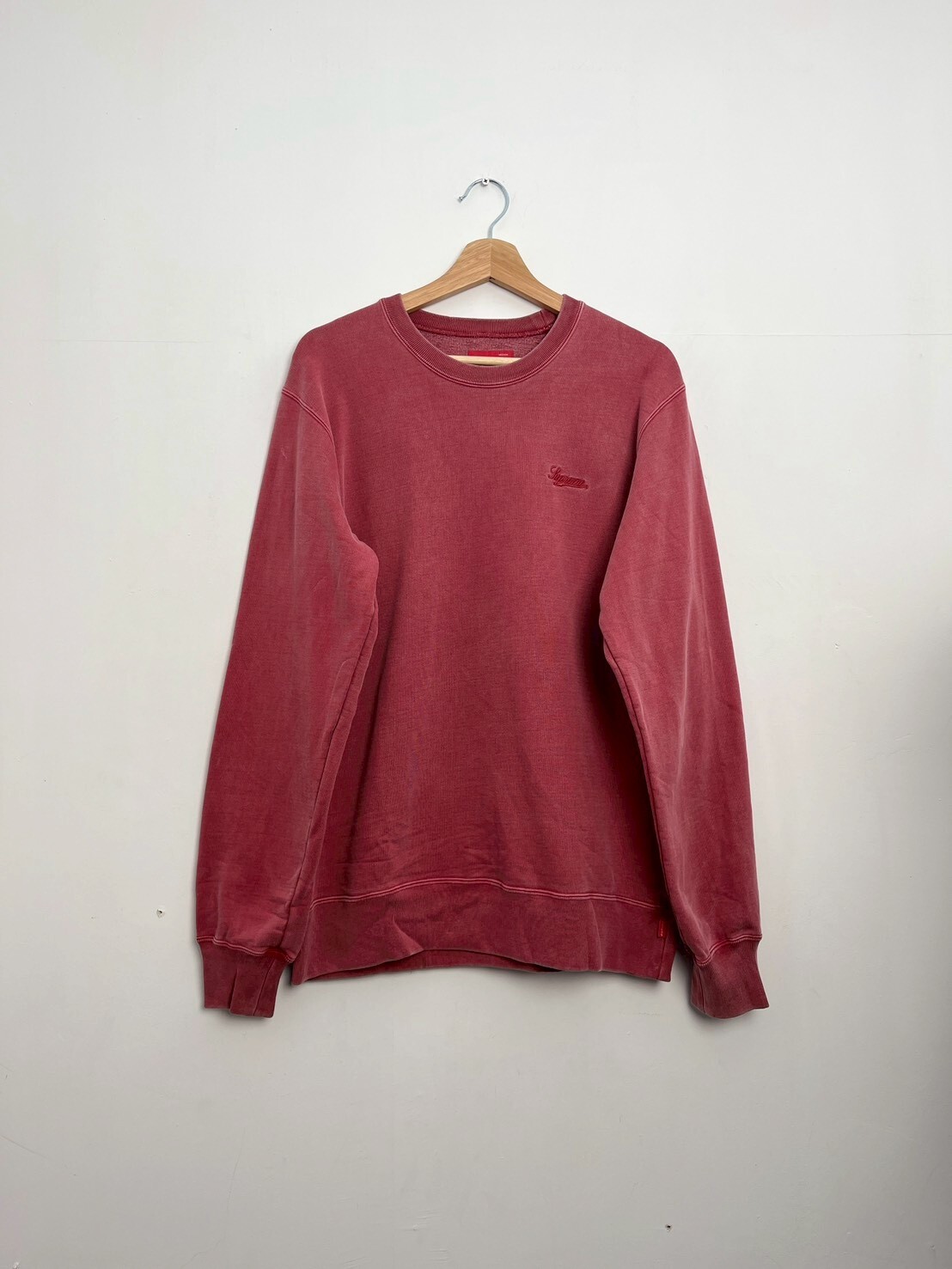 SUPREME ‘Embroidered Overdyed Crewneck SIZE M