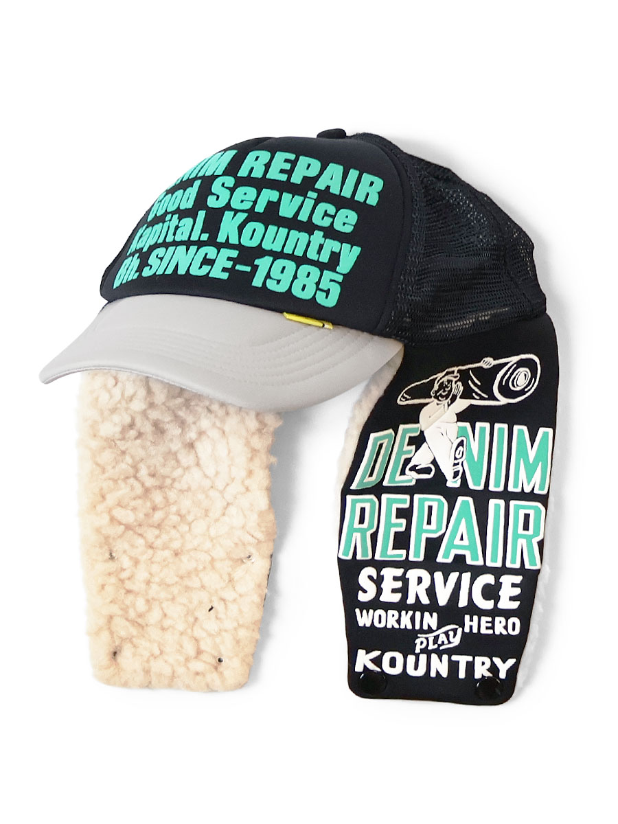 2025AW KAPITAL DENIM REPAIR SERVICE Lumber Truck CAP 熱門款 保暖 帽子 遮耳帽 現貨 K2510XH531