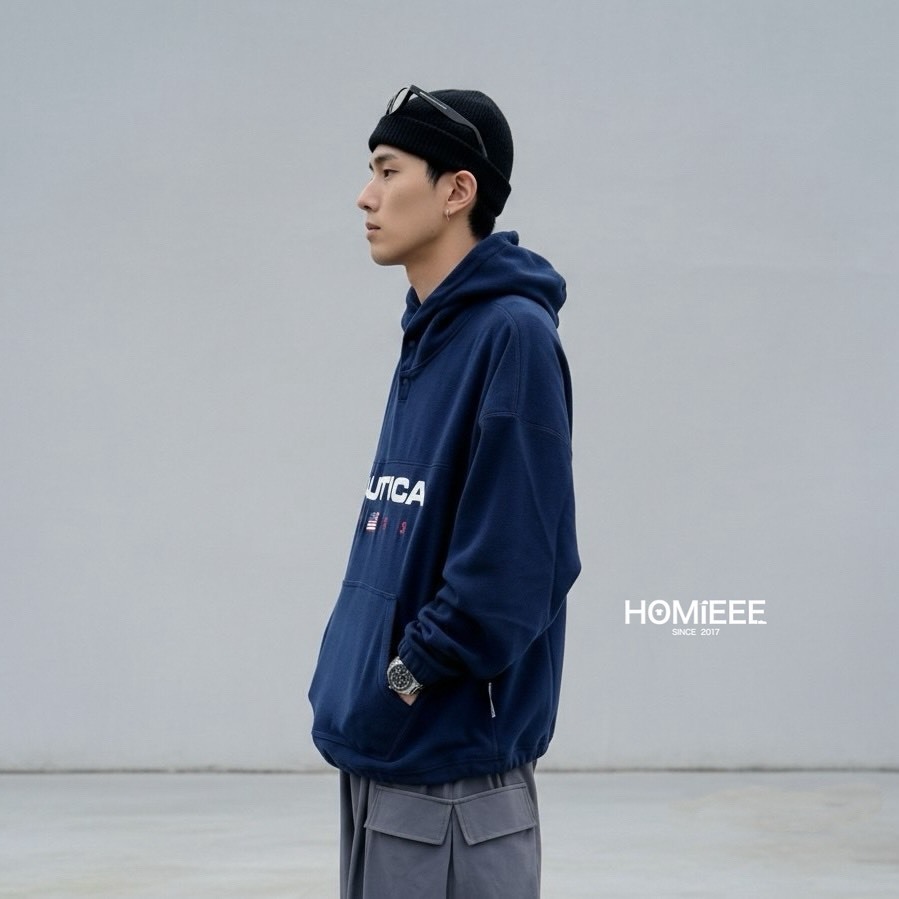 Nautica 83 Flag Hoodie 帽T 國旗 刷毛 深藍 灰色 [NFL2043]