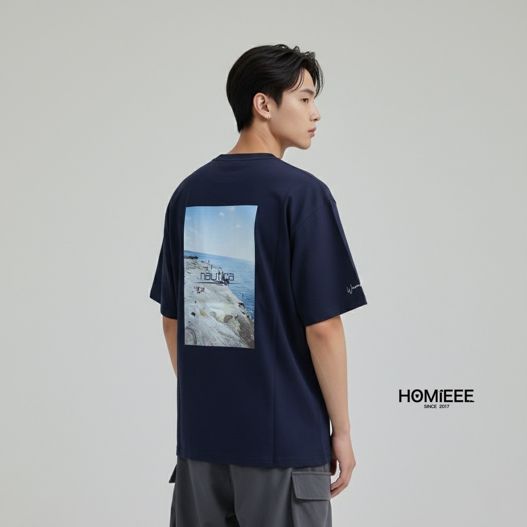 Nautica x JDZ Ocean 短袖 海景 LOGO 深藍 白色 [NTS3683]