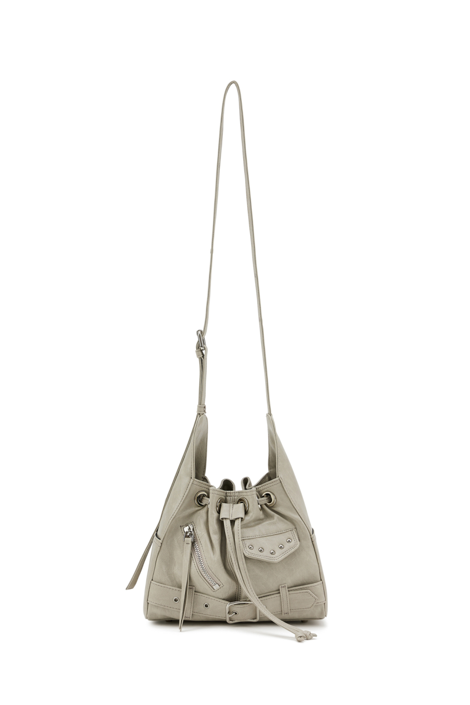 DEINET STUD BELTED MINI BUCKET BAG