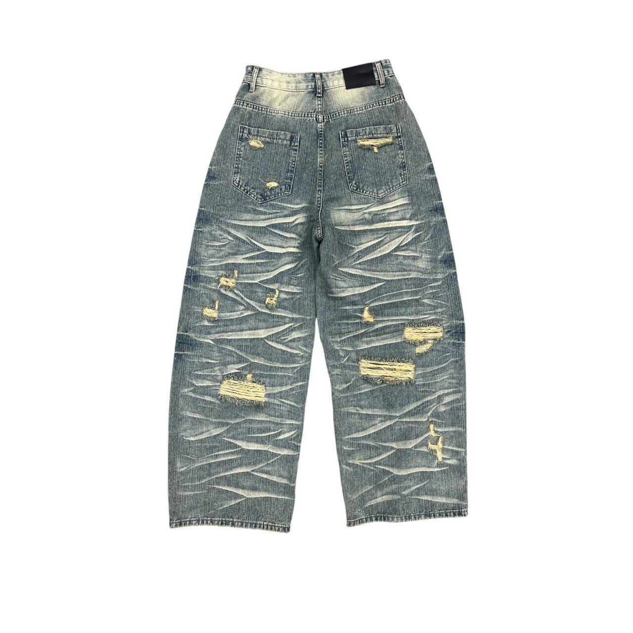 《S.V》作舊刷破爆裂紋牛仔褲