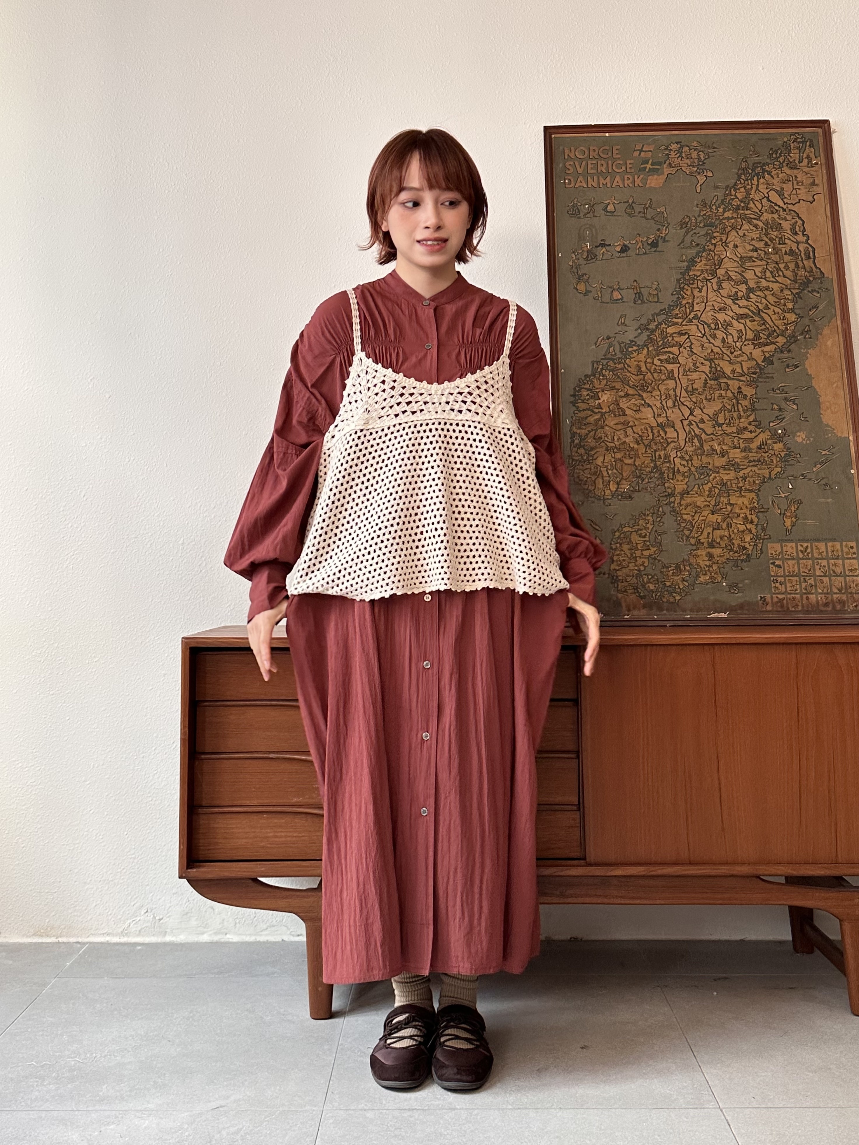 細節滿滿 ～ 寬鬆泡泡䄂恤衫裙 - OP53805