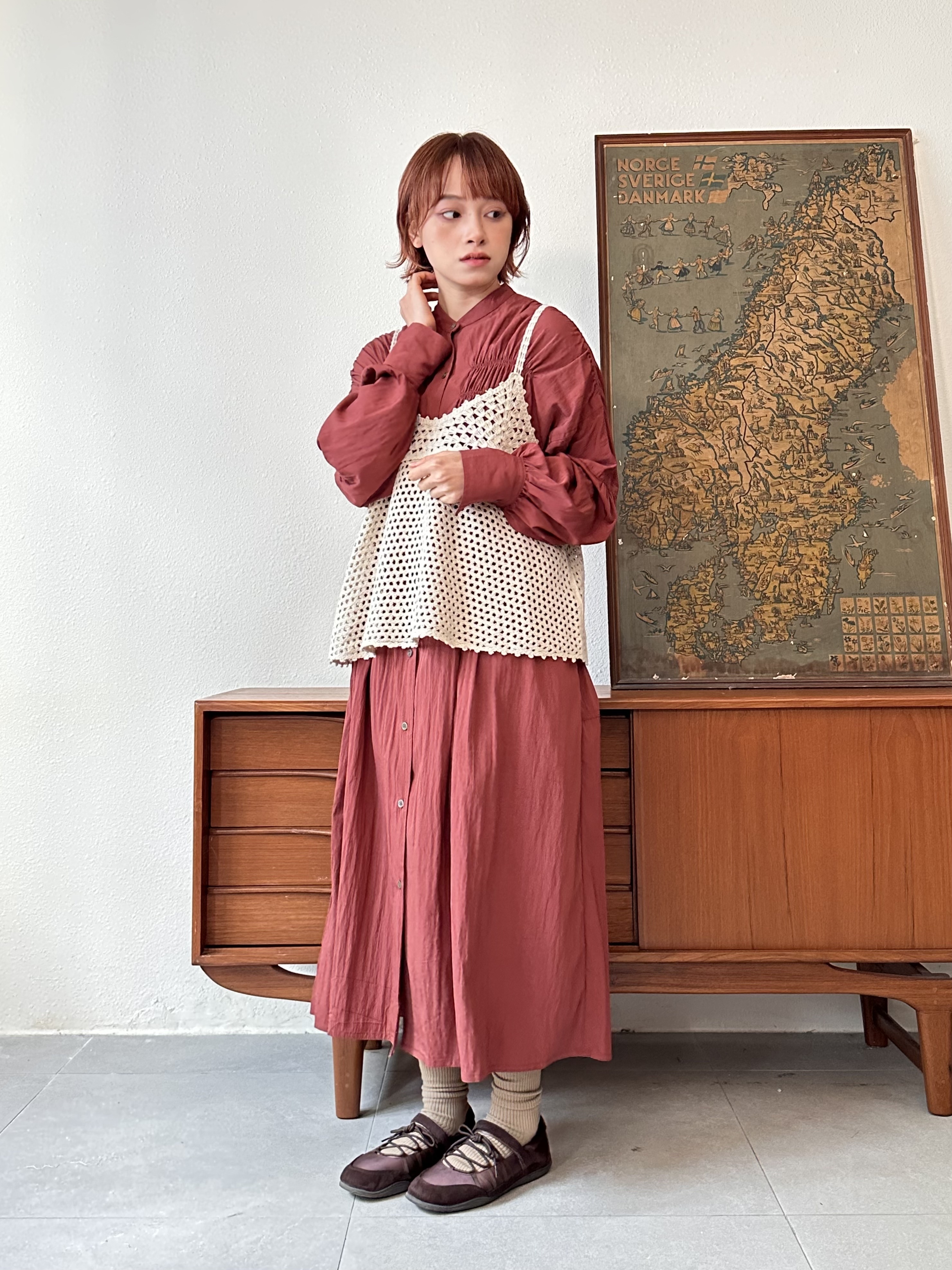 細節滿滿 ～ 寬鬆泡泡䄂恤衫裙 - OP53805