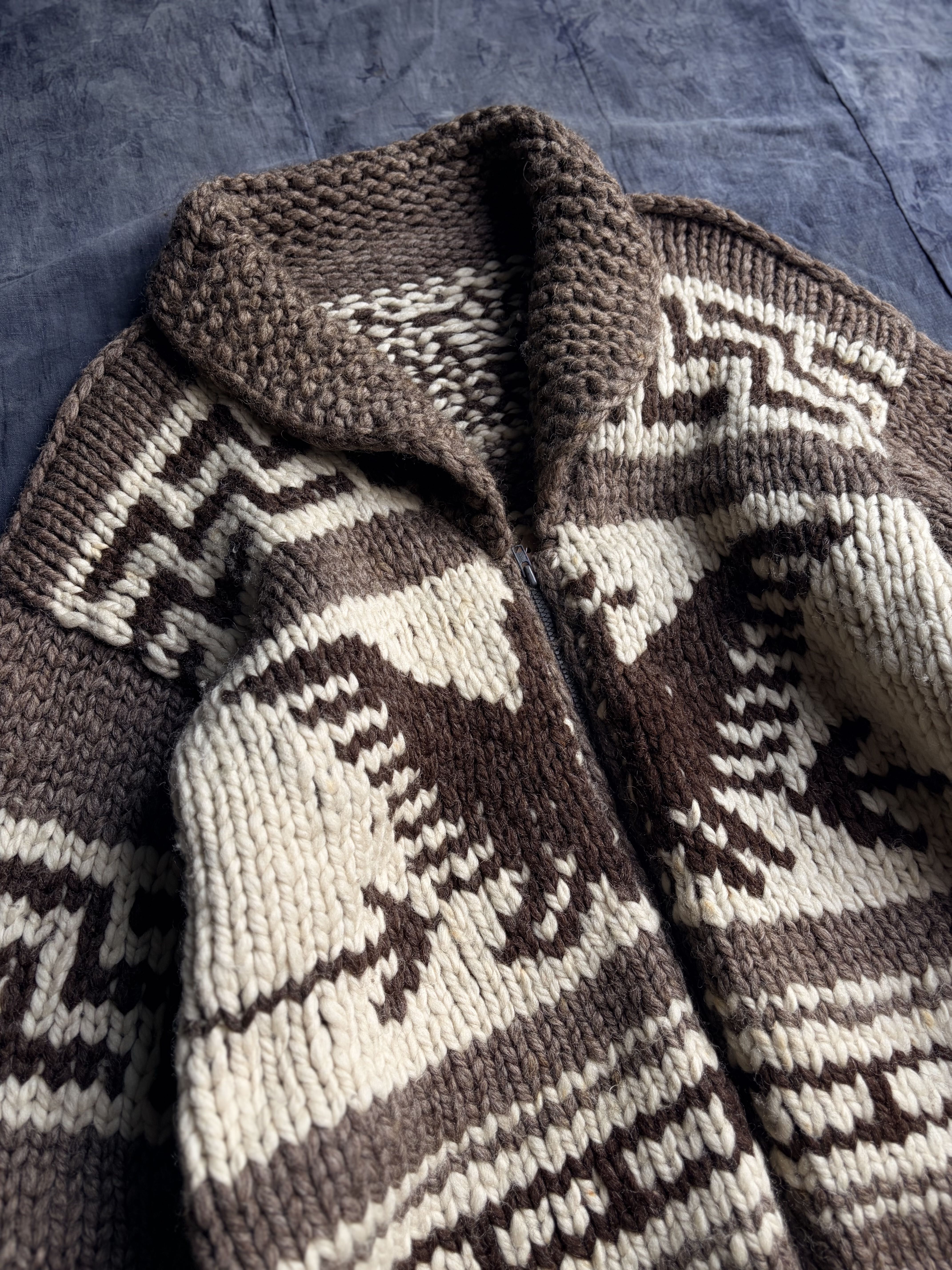 80s Vintage Cowichan Sweater / 加拿大民族編織 考津毛衣外套 雷鳥圖騰