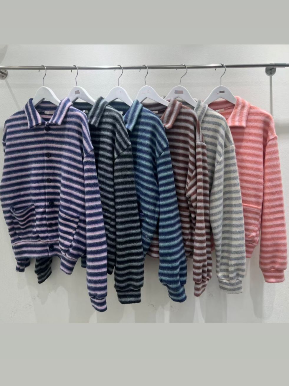 橫間反領開胸抓毛外套 JK2774