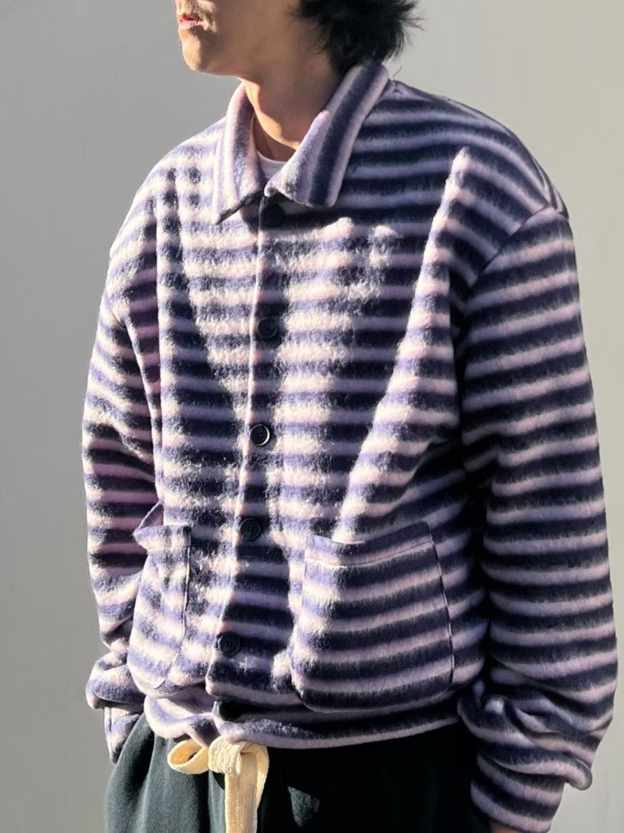 橫間反領開胸抓毛外套 JK2774