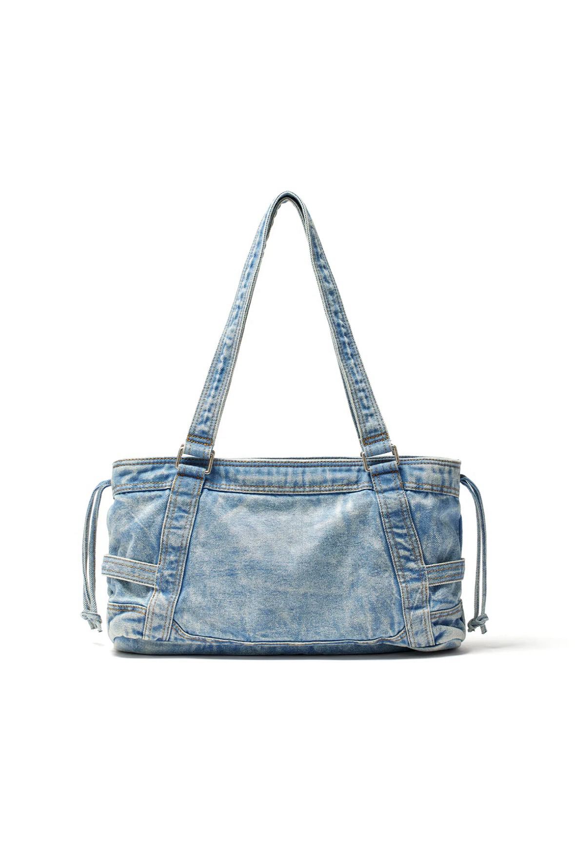 ［Matin Kim］水洗牛仔布方形單肩包 淺藍色