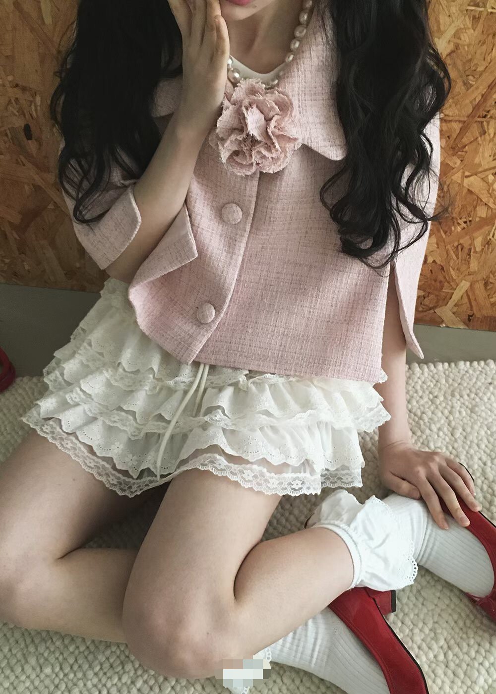 胸花短斗篷外套