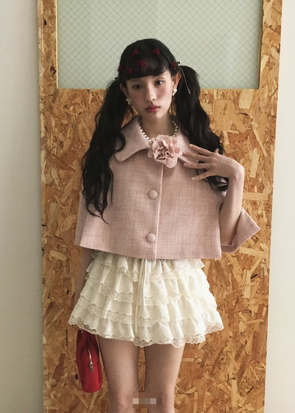 胸花短斗篷外套