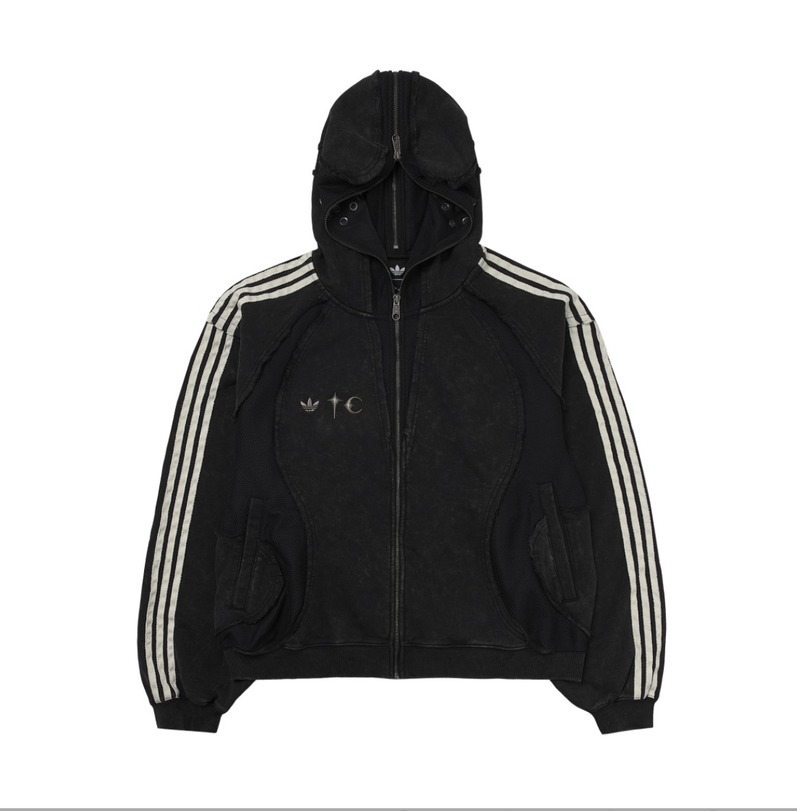 [Adidas x Thug Club] Teamgeist 黑色連帽拉鍊衛衣 - KR 尺寸