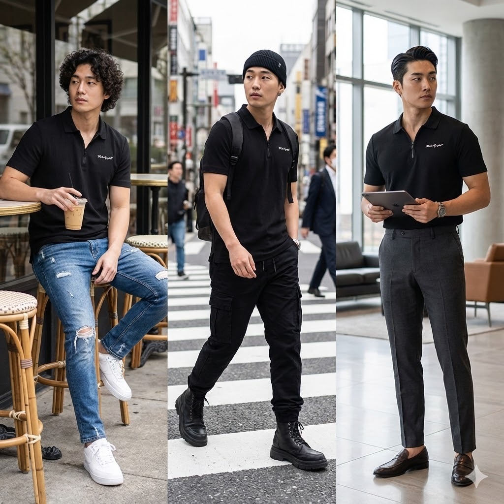 【預購】KARL LAGERFELD PARIS H013061 男裝拉鍊式Polo衫