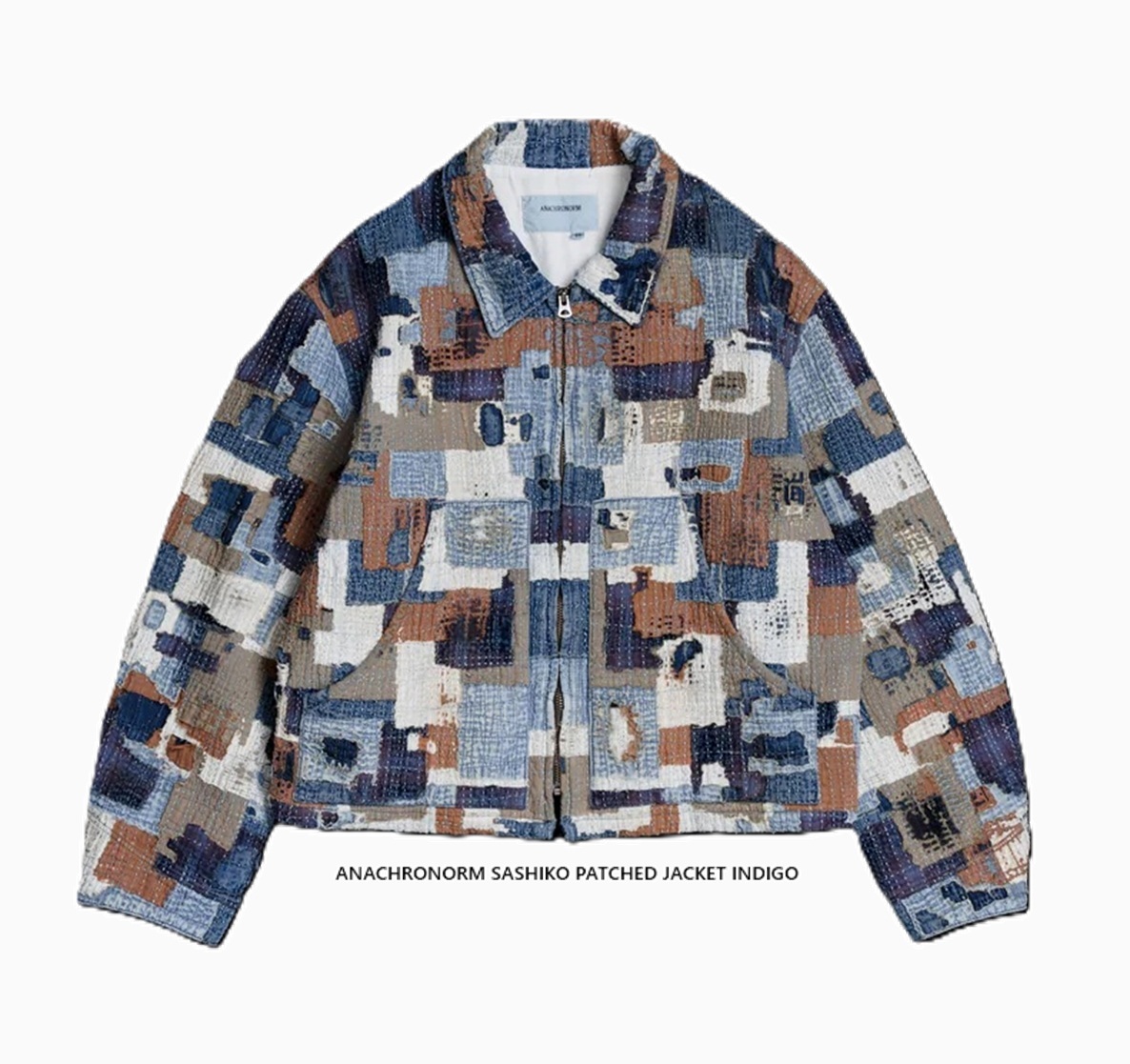 ANACHRONORM 2026 SASHIKO PATCHED JACKET INDIGO AN405 - PRE ORDER ITEM (預訂中)
