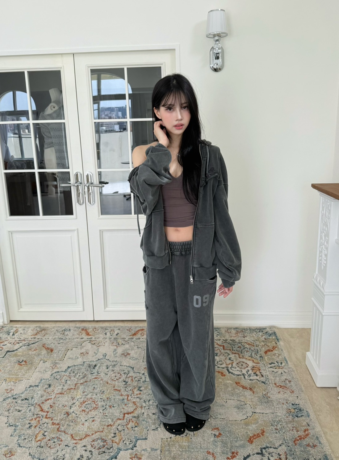 現貨! 9.amez project   No.09 pants 水洗仿舊棉褲 （gray)