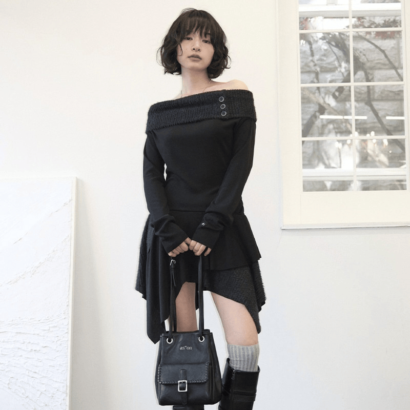 ASON｜FAYE OFF-SHOULDER DRESS [2 colors]