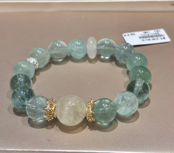 JY189-5814-GC 綠螢石水晶手串 (Q33)