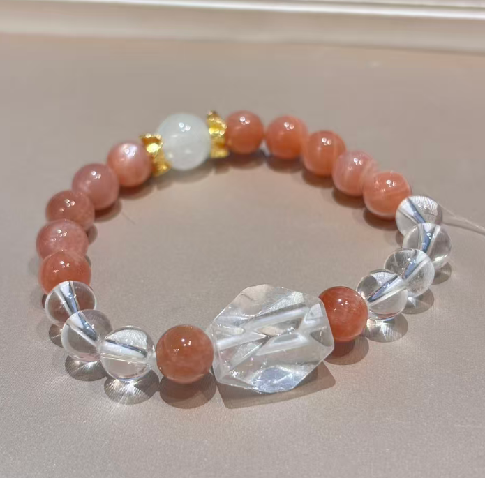 JY083-50715-GC 金太陽+白水晶手串 (Q32)