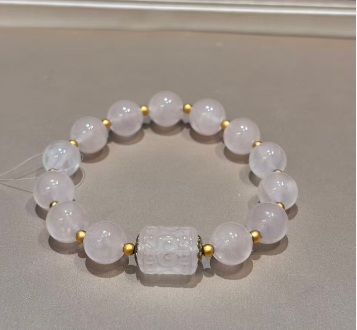 JY128-50729-GC 粉水晶+回紋珠串 (Q29)