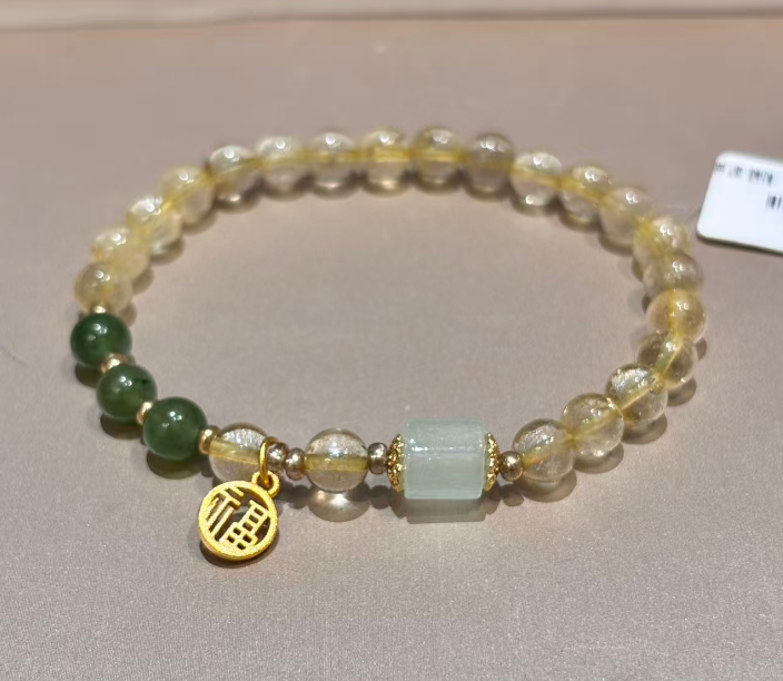 JY082-50715-GC 吸金清新金髮晶串 (Q25)