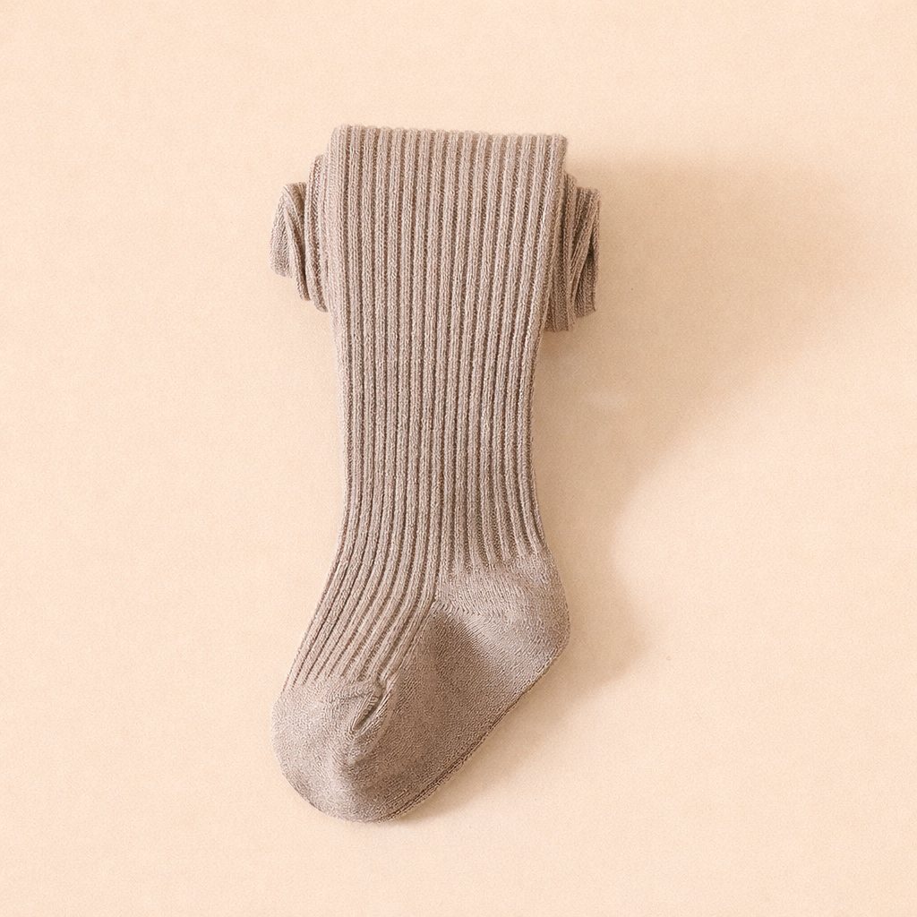 瑞吉嚴選柔棉羅紋嬰幼兒褲襪｜卡其