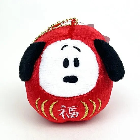 Snoopy Lucky Daruma Keychain Mascot