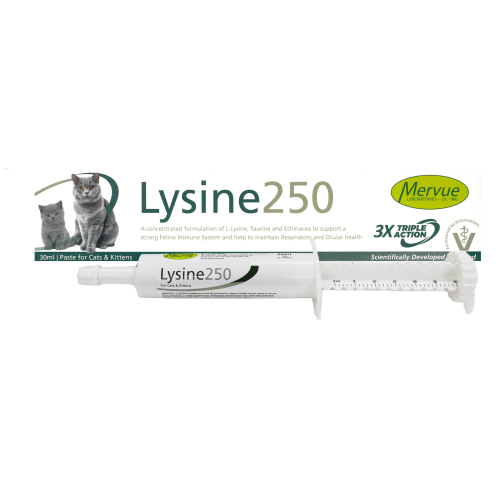 [升級版新包裝] Mervue - Lysine 250 貓用補充劑 30ml (貓感冒終結者, 增強免疫力)