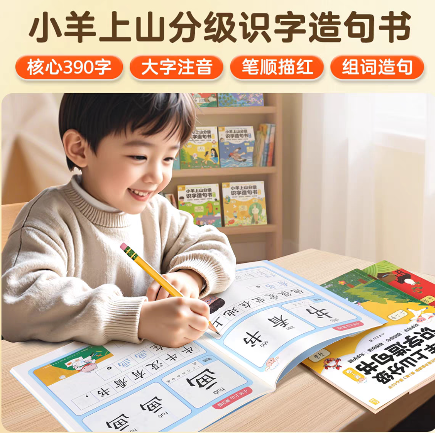 小羊上山分级识字造句书（6本）
