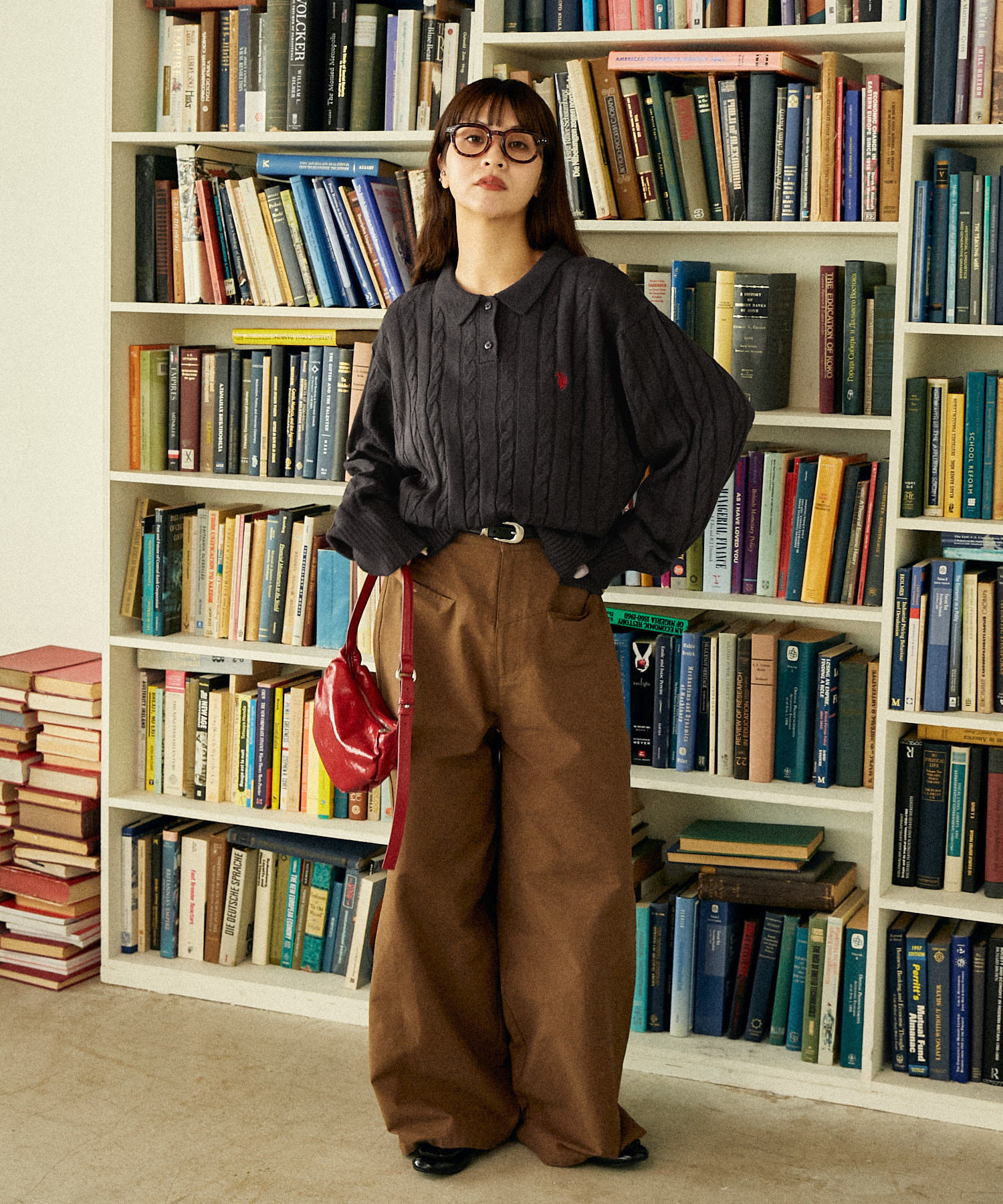 [現貨] U.S. POLO ASSN. × PUBLUX / cable knit polo pullover