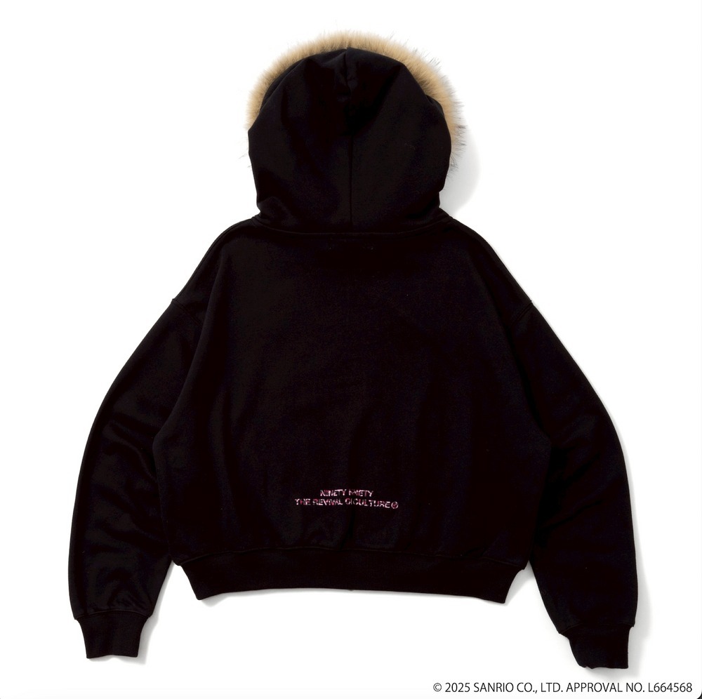 2025AW 9090 × HELLO KITTY 90 Logo Fur Zip Hoodie 聯名 三麗鷗 毛領 連帽 外套 夾克 現貨 NL0097