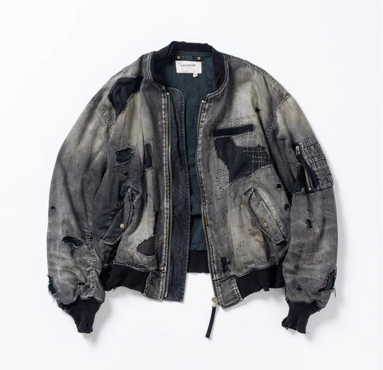 ANACHRONORM HARD REMAKED DUAL DENIM MA-1 JACKET 396-R (REMAKE) - BLACK PRE ORDER ITEM (預訂中)