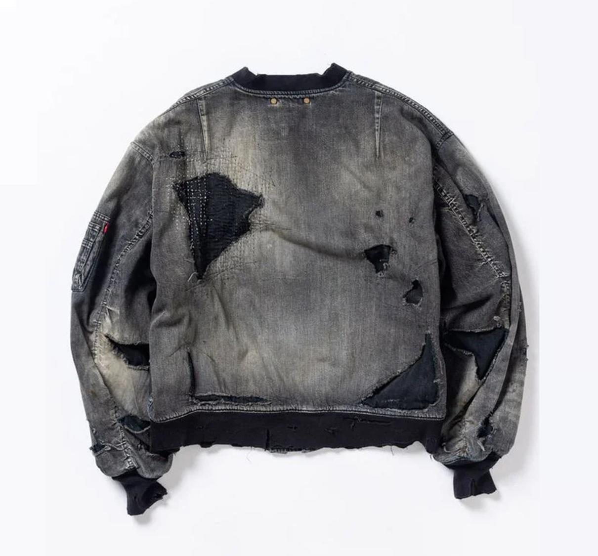 ANACHRONORM HARD REMAKED DUAL DENIM MA-1 JACKET 396-R (REMAKE) - BLACK PRE ORDER ITEM (預訂中)