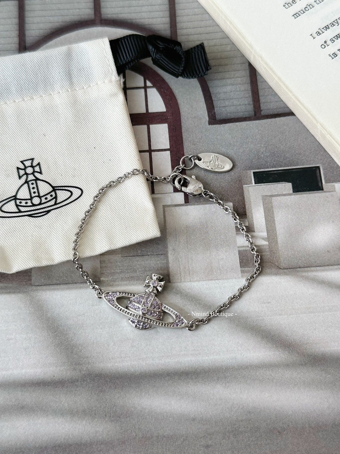 <好飾到✨> Vivienne Westwood Mini Bas Relief 夢幻紫鑽星球手鍊