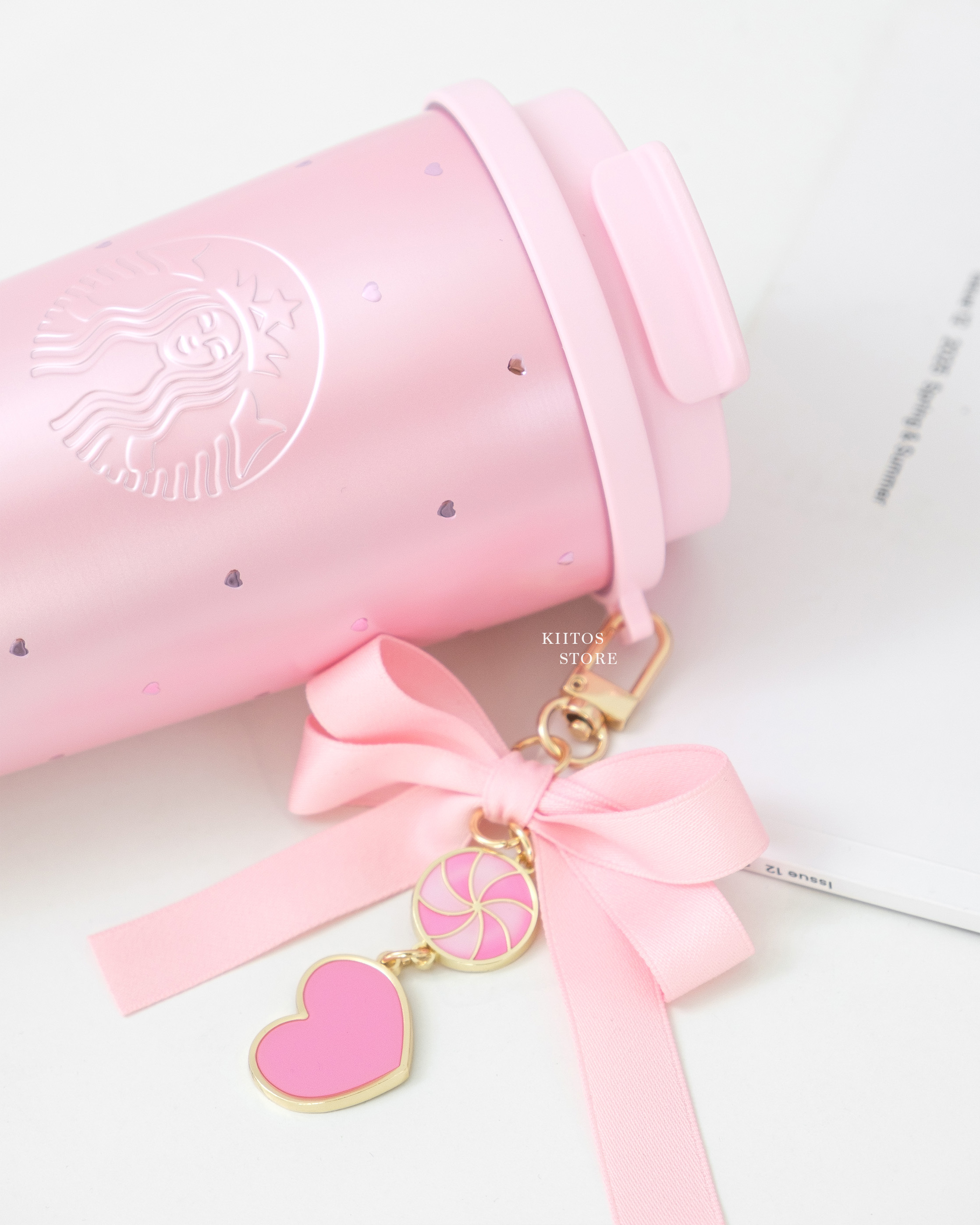 【預購】國外限定發售 2026 STARBUCKS 星巴克 情人節限定 珠光粉色 小愛心 雙飲口 隨行杯 480ml