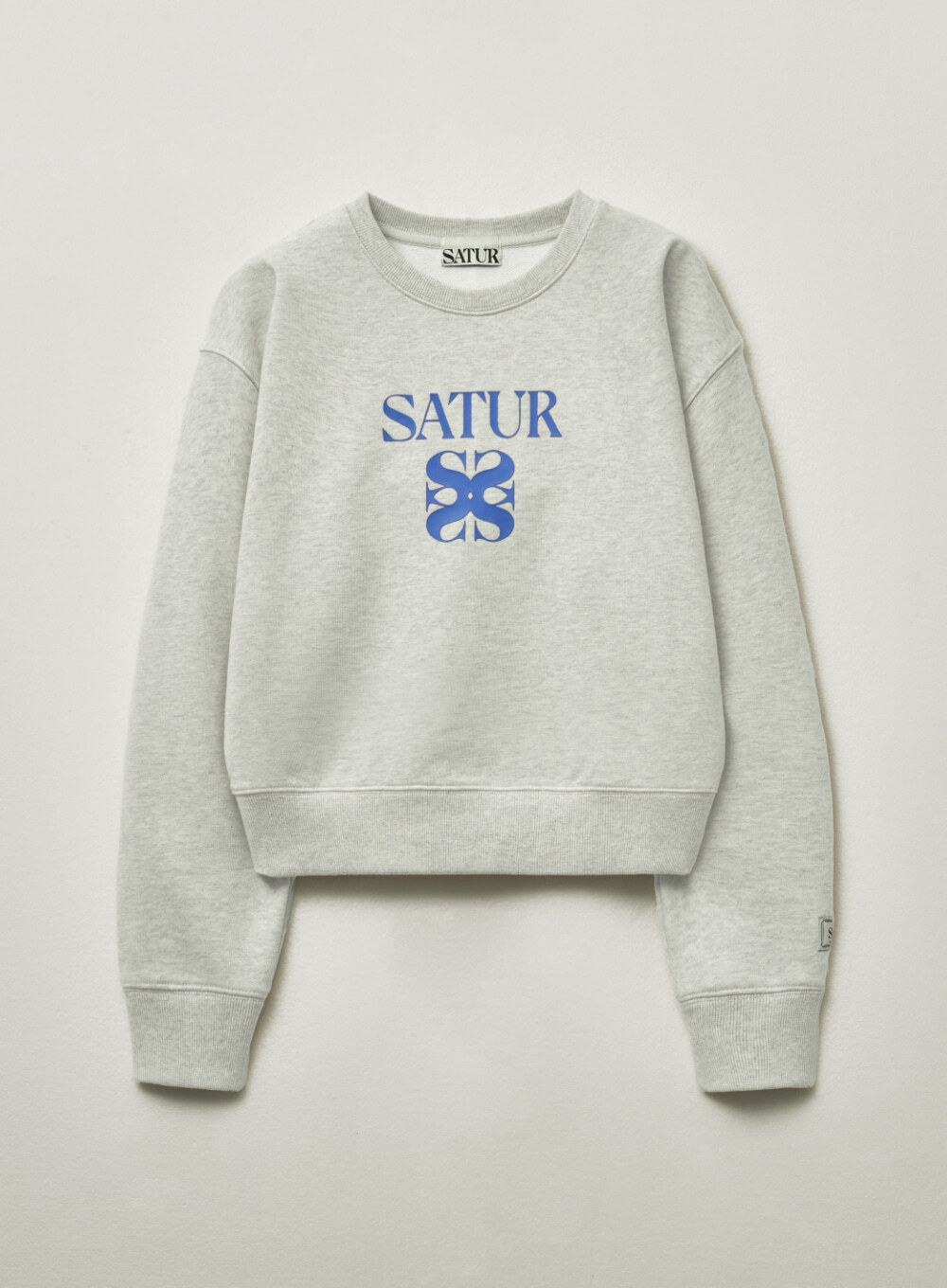 【SATUR】(W) Apero Volume Sleeve Crop Sweatshirt - Oatmeal