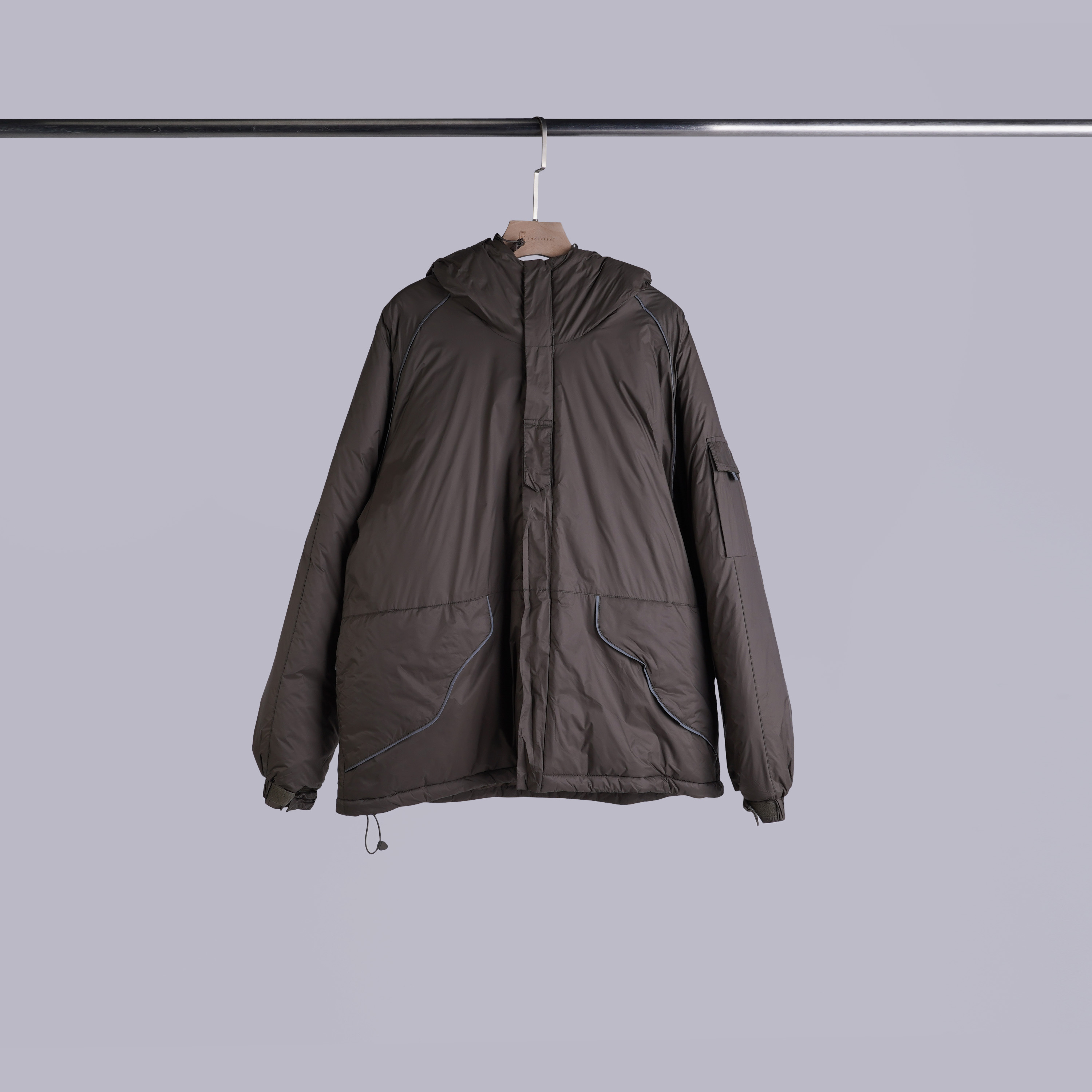 設計感撞色3M連帽外套 | 灰咖