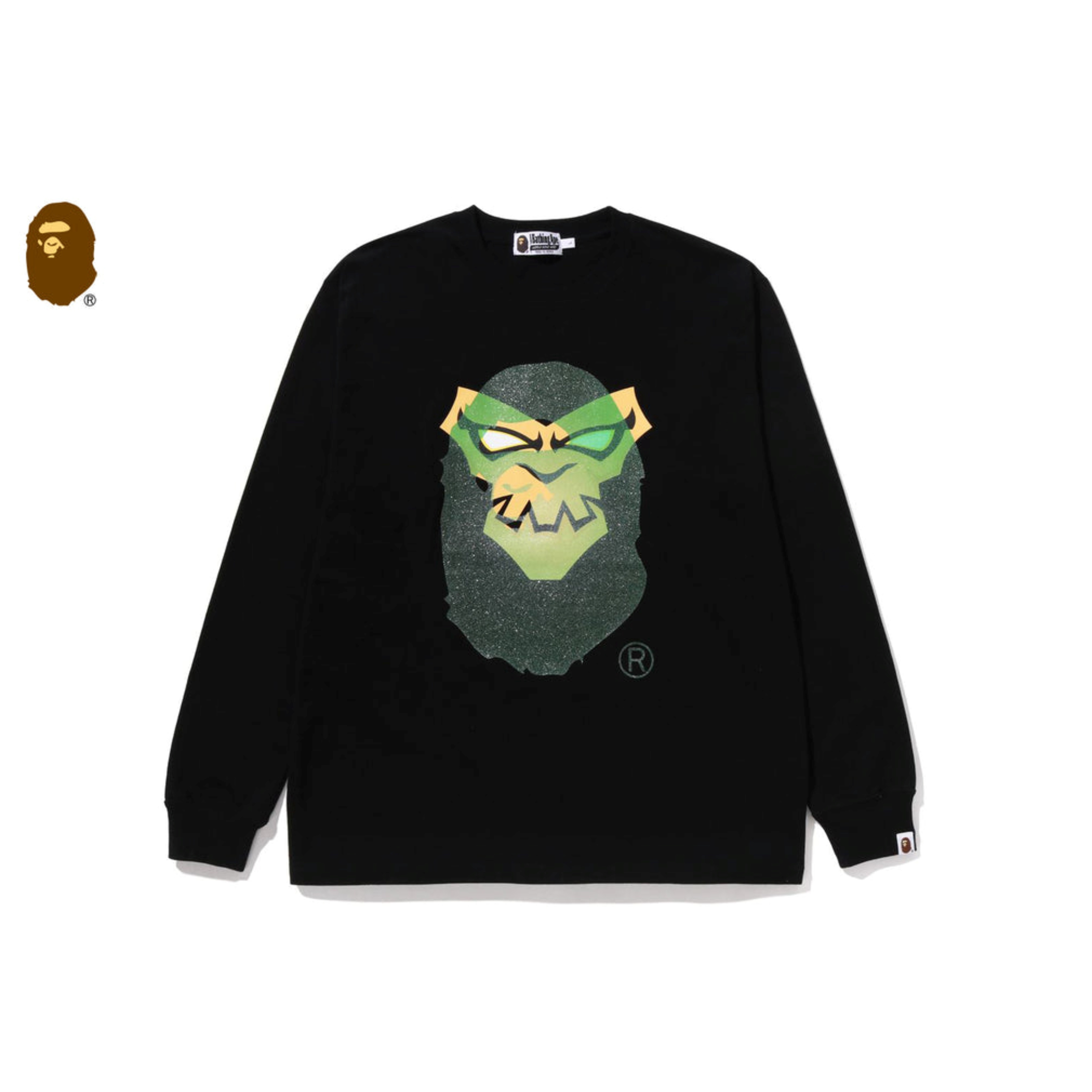 2026SS A BATHING APE BAPE BAPEMAN-X LS TEE 熱門款 遮臉 大頭 長袖 長T 現貨 1M30-111-002