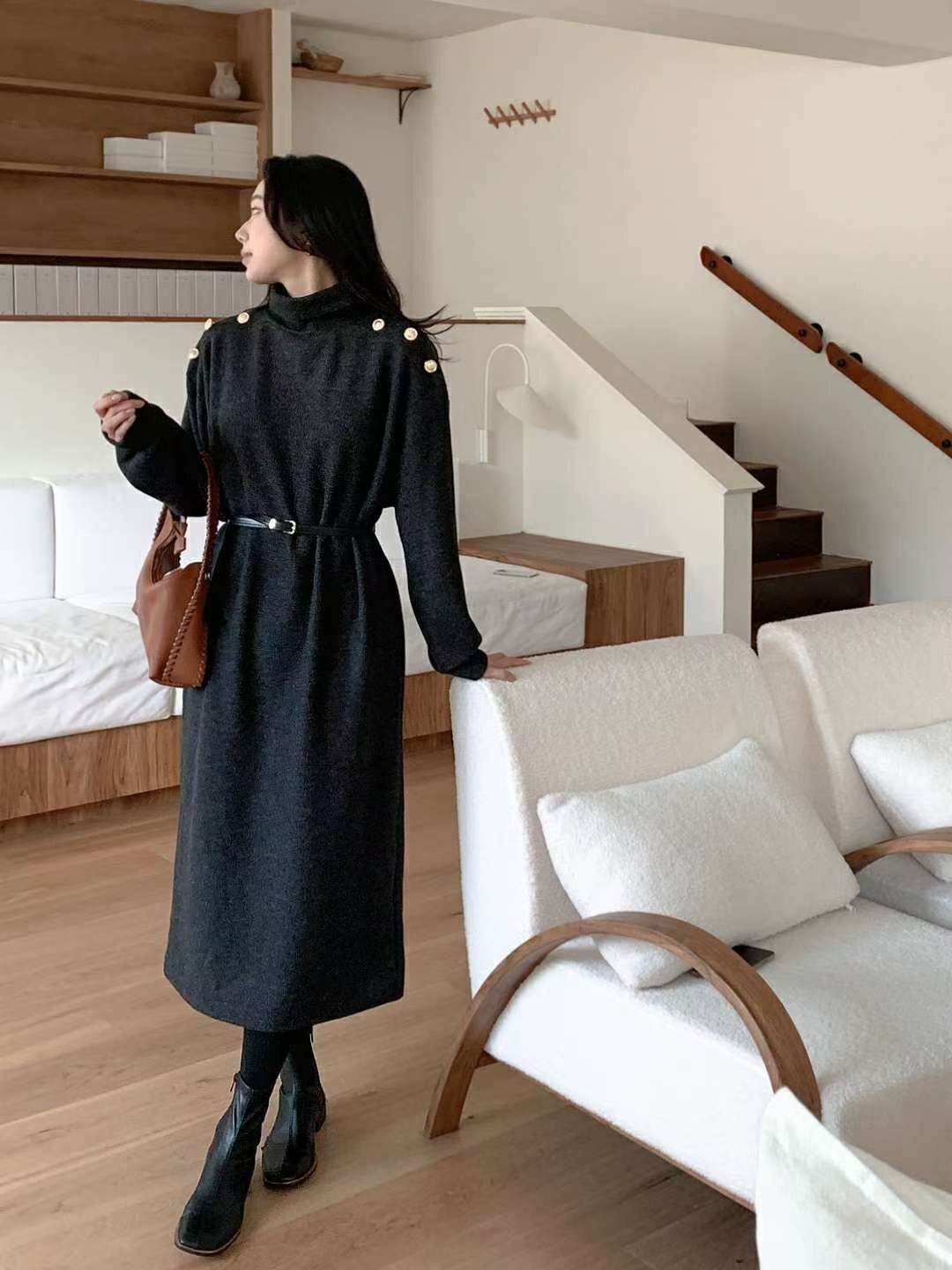 H809 韓系金屬扣連身裙