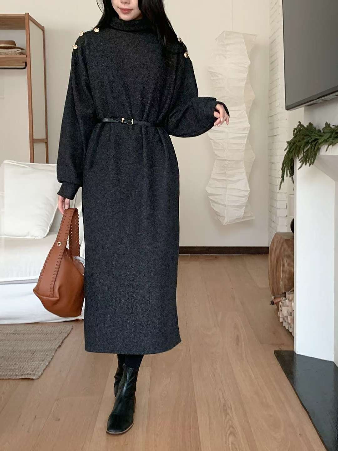 H809 韓系金屬扣連身裙