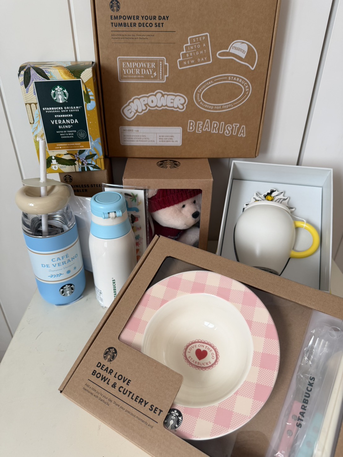 【OWN】星巴克 福袋 韓國限定 限量 週邊 背包 束口袋 保溫瓶 保溫杯 配件 玻璃杯