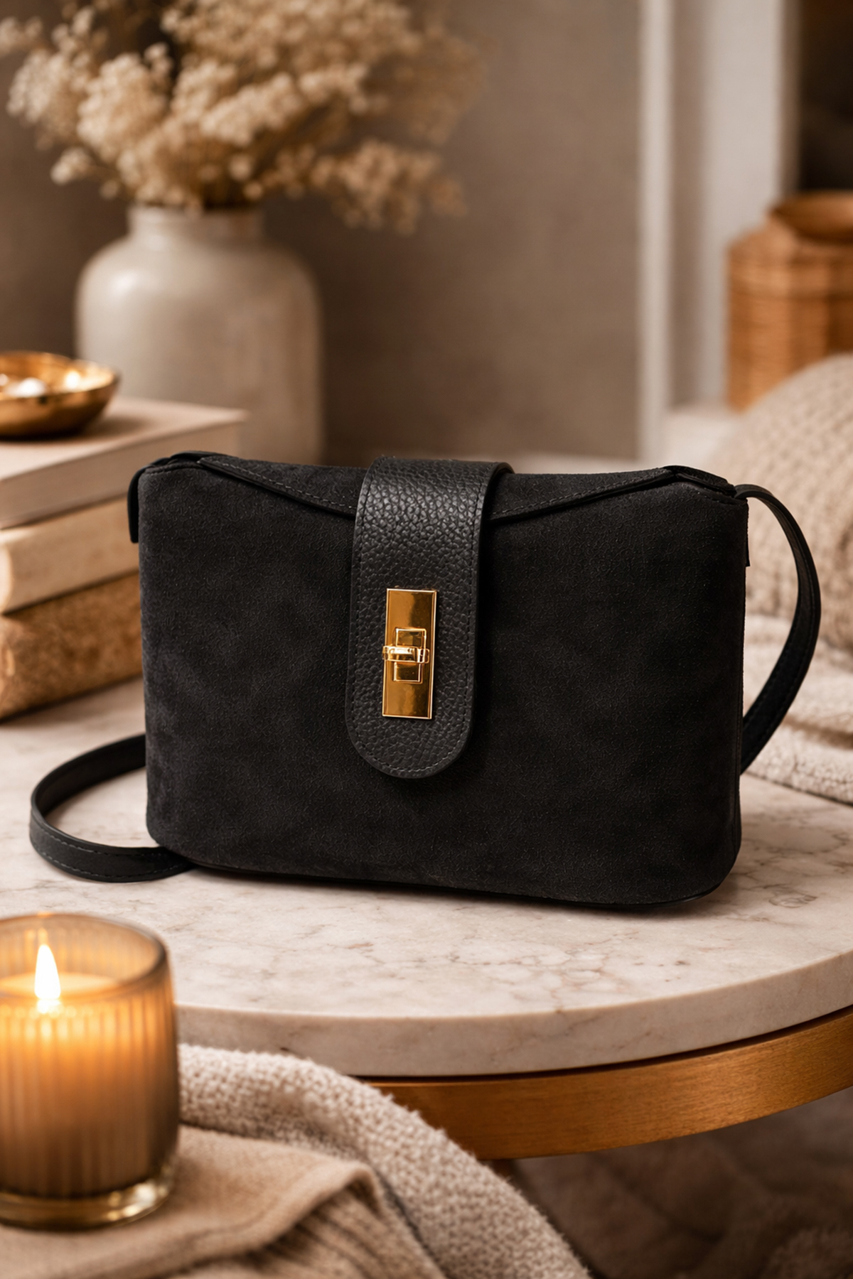 Cherry Paris Leather PRISCA SUÈDE - 4210 Black 黑色