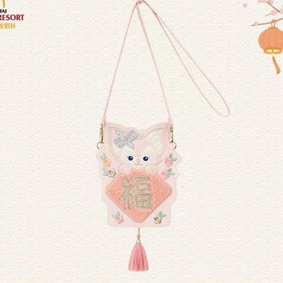 2026 新春 達菲 Duffy 與好友們 玲娜貝兒 Lina bell 造型 流蘇 斜背 紅包袋 -上海迪士尼樂園