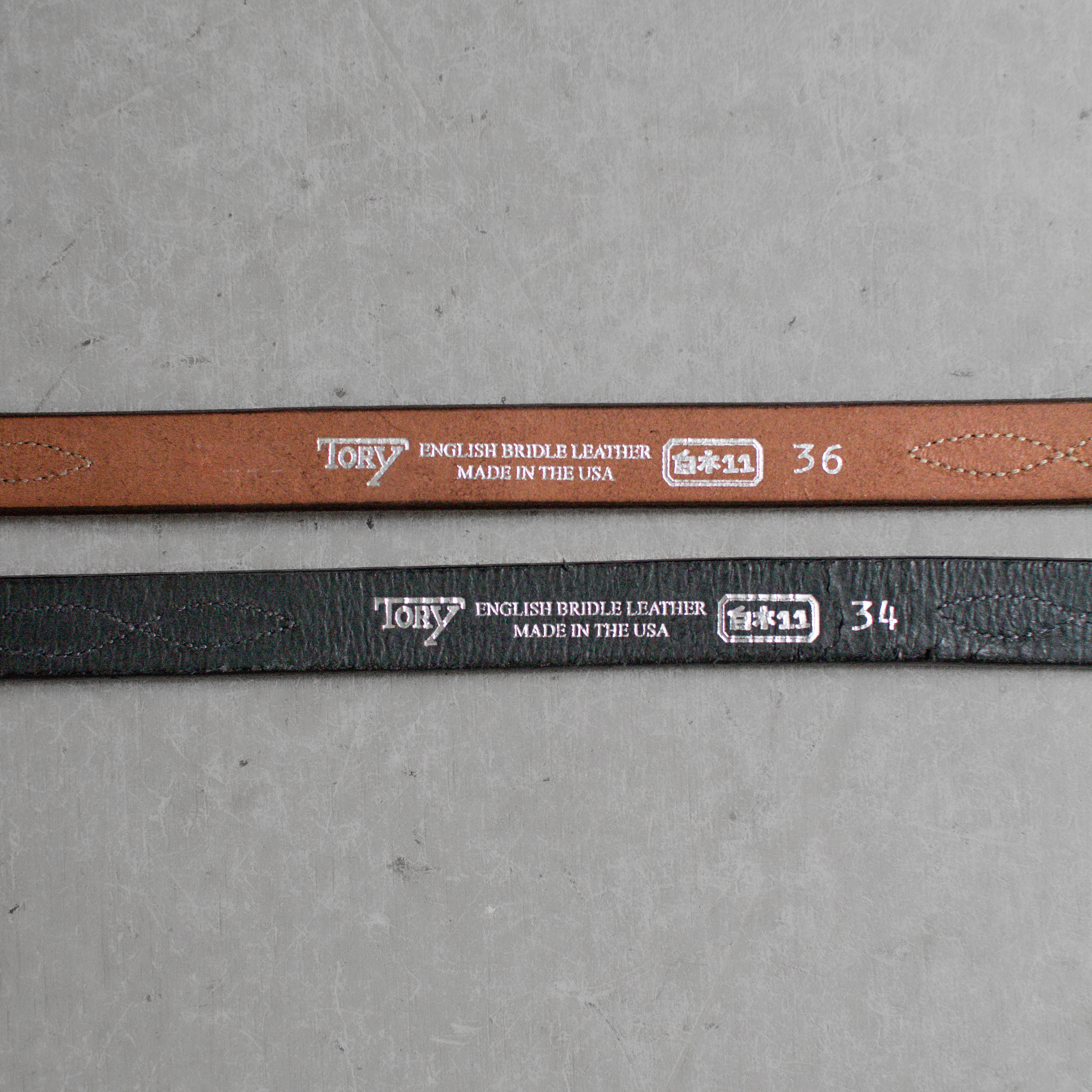 白木11｜TORY LEATHER 3/4" SILVER BUCKLE STITCH BELT