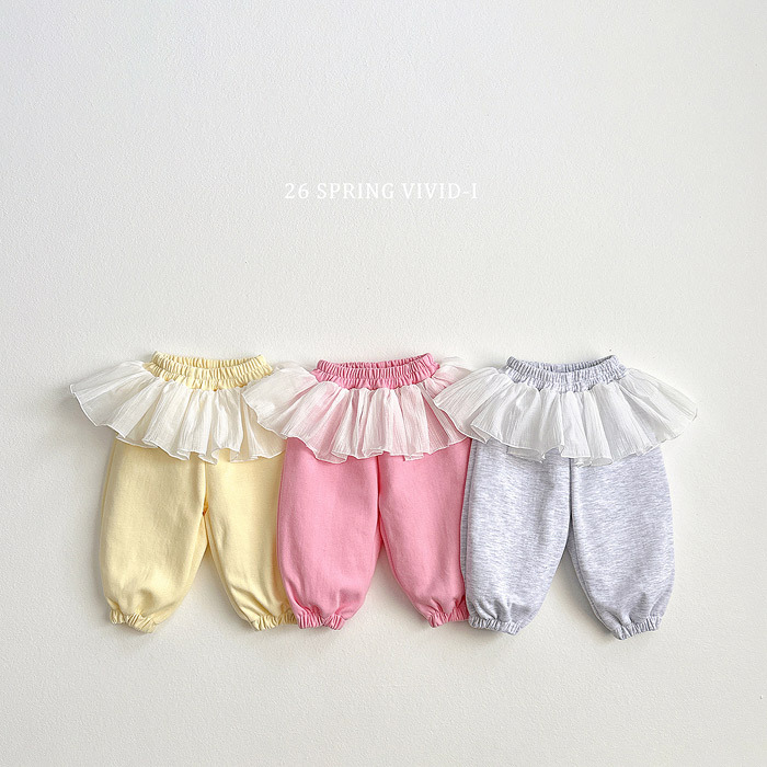 正韓春vividi 三色花邊運動褲