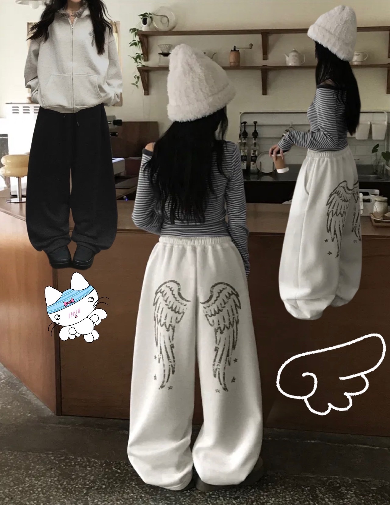 天使angel wings 氣球棉褲 三色入