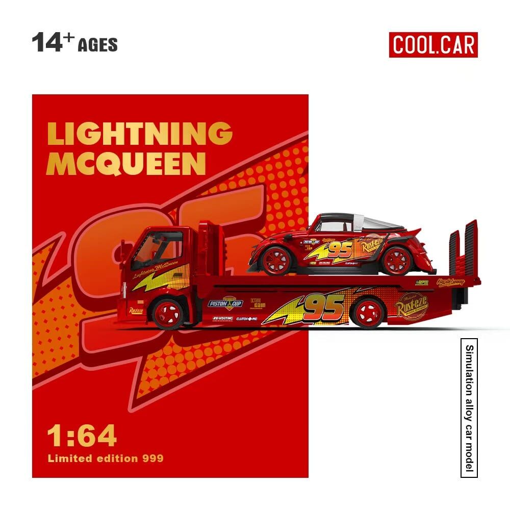 預訂:1/64 Cool Car Lightning McQueen Trailer Set (CC647229-T)