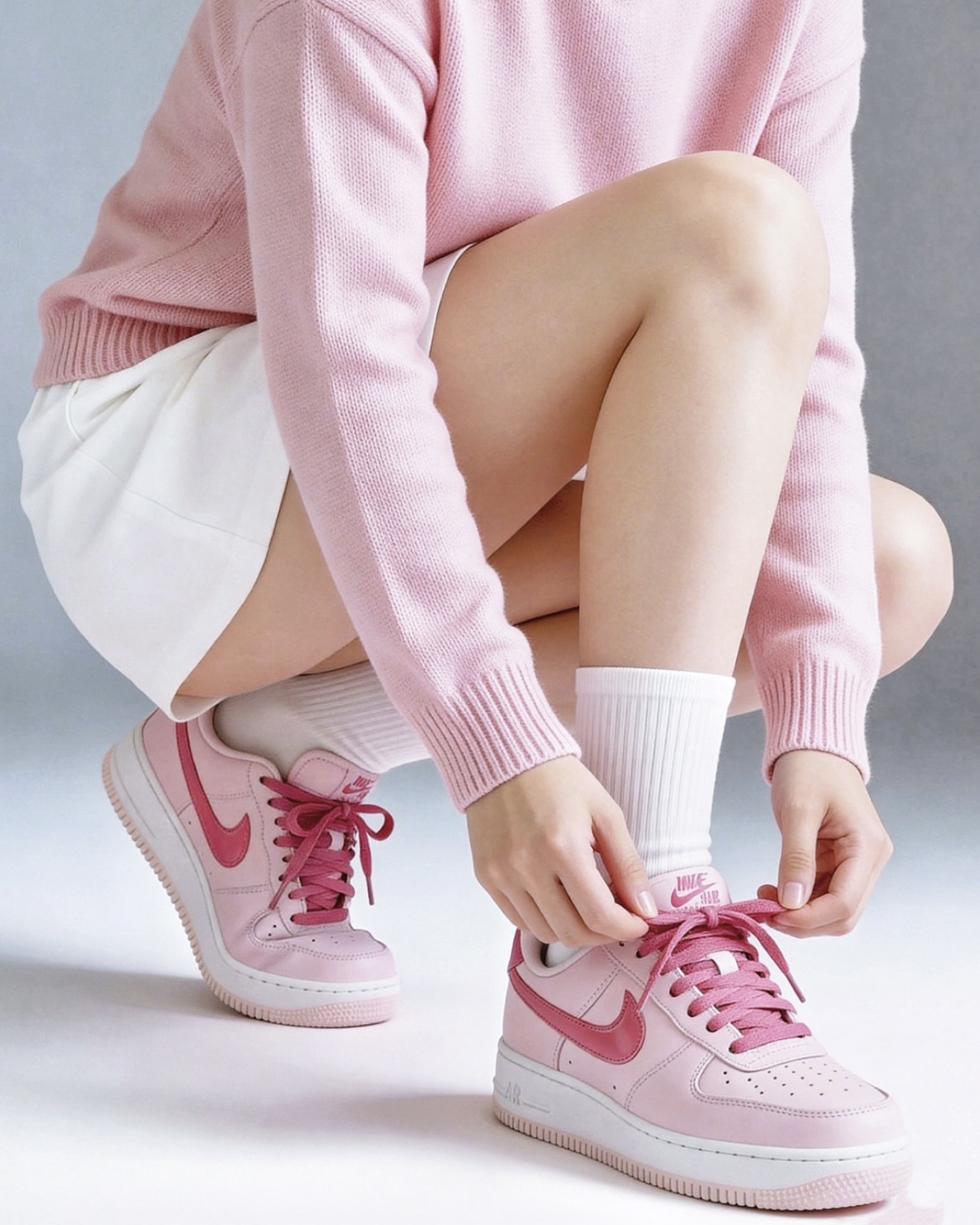 【逢甲 FUZZY】W Nike Air Force 1 "Pearl Pink" 情人節 白粉 IO8755-600