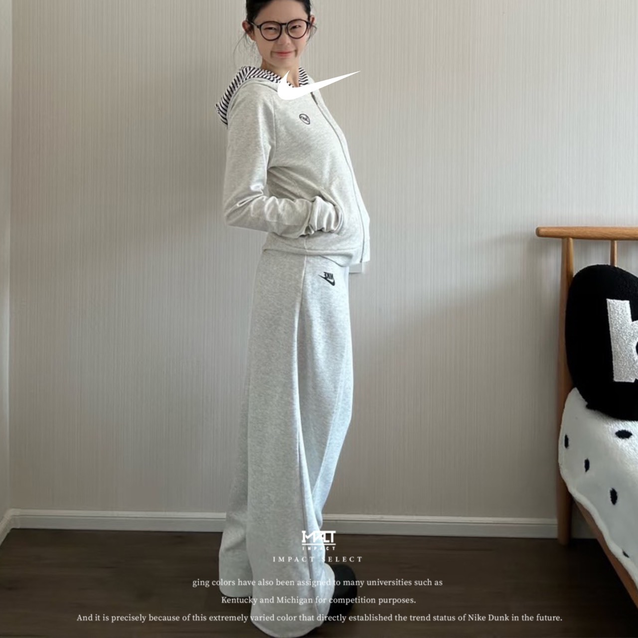 NIKE Sportswear Tech Fleece 高腰 褶線 闊腿褲 棉褲 FV8053-013