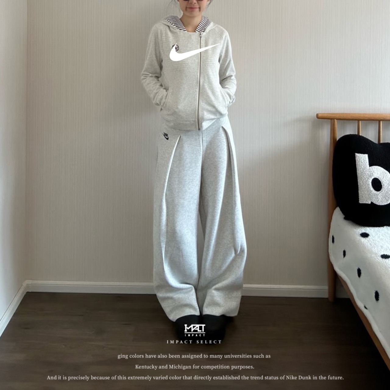 NIKE Sportswear Tech Fleece 高腰 褶線 闊腿褲 棉褲 FV8053-013