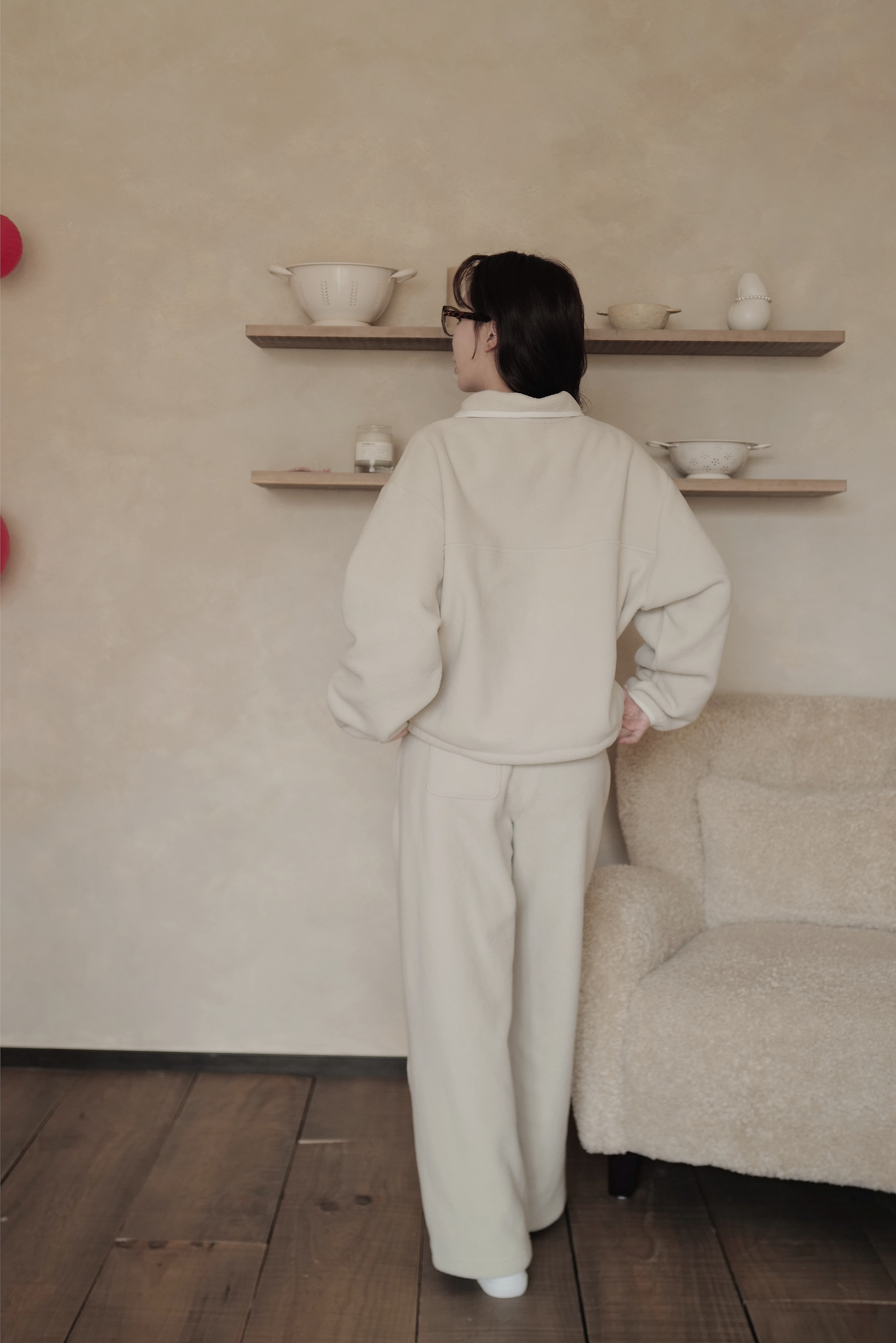 雲朵顆粒絨長褲