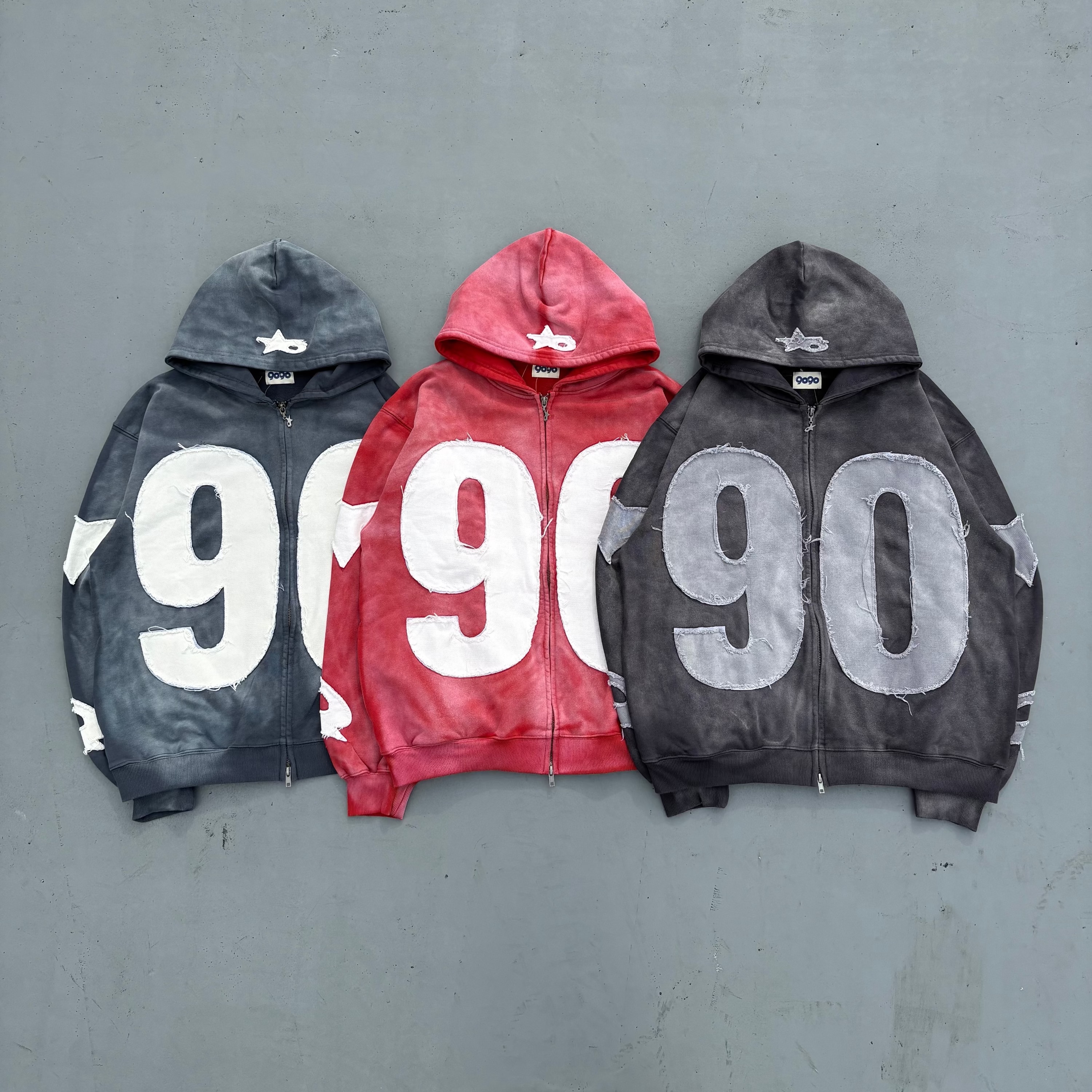 Numbering With Star Logo Zip Hoodie